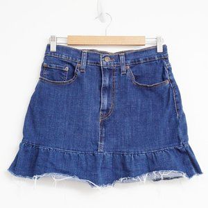 Levi's Women's Dark Wash Mile High Ruffle Denim Skirt 28